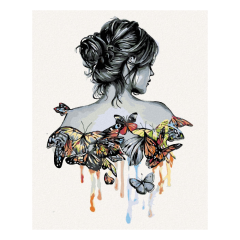zuty  Diamantové malování (bez rámu) - Motýlí žena