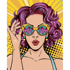 zuty  Diamantové malování (bez rámu) - POP-ART žena s růžovými vlasy