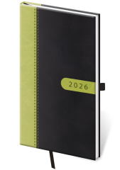 Diář 2026 týdenní kapesní diář Bora - černý/zelený
