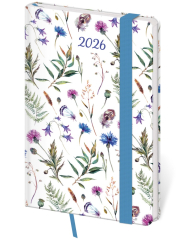 Diář 2026 týdenní kapesní Vario - Wildflowers s gumičkou