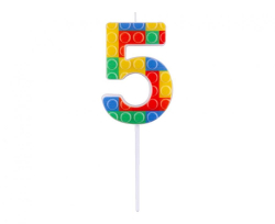 Dortová svíčka - číslice 5 Bloky 10,5 cm