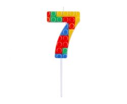 Dortová svíčka - číslo 7 Bloky 10,5 cm