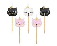 GoDan S.A.  Dortová svíčka - Kočka 7 cm (5 ks)