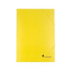 Doska s gumičkou, kartonová, A4, VICTORIA, žlutá