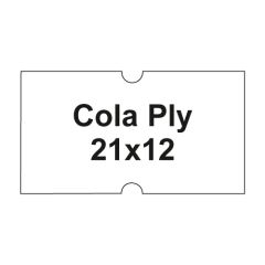 Etikety cen. COLA PLY 21x12 hranaté - 1250 etiket/kotouček, bílé