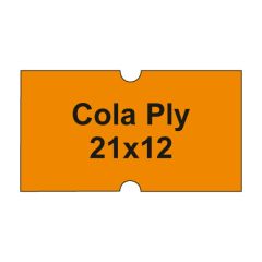Etikety cen. COLA PLY 21x12 hranaté - 1250 etiket/kotouček, oranžové