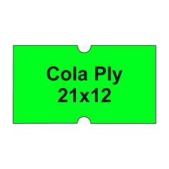 Etikety cen. COLA PLY 21x12 hranaté - 1250 etiket/kotouček, zelené