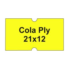 Etikety cen. COLA PLY 21x12 hranaté - 1250 etiket/kotouček, žluté