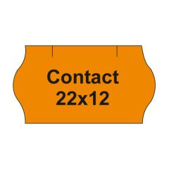 Etikety cen. CONTACT 22x12 oblé - 1500 etiket/kotouček, oranžové