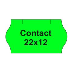 CONTACT  Etikety cen. CONTACT 22x12 oblé - 1500 etiket/kotouček, zelené