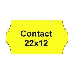 Etikety cen. CONTACT 22x12 oblé - 1500 etiket/kotouček, žluté