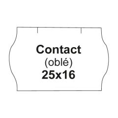 CONTACT  Etikety cen. CONTACT 25x16 oblé - 1125 etiket/kotouček, bílé