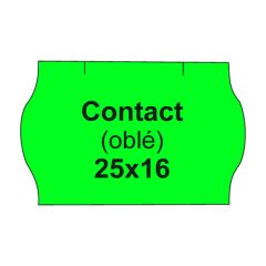 Etikety cen. CONTACT 25x16 oblé - 1125 etiket/kotouček, zelené
