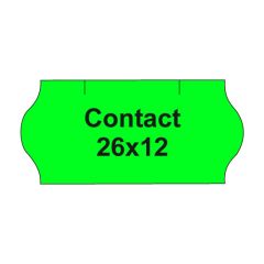 Etikety cen. CONTACT 26x12 oblé - 1500 etiket/kotouček, zelené
