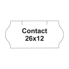 Etikety cen. CONTACT/SATO 26x12 oblé - 1500 etiket/kotouček, bílé