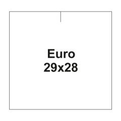 Etikety cen. EURO 29x28 hranaté - 700 etiket/kotouček, bílé