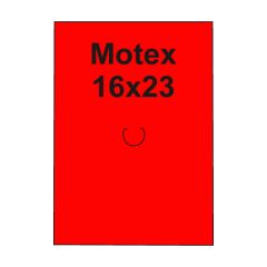 Etikety cen. MOTEX 16x23 hranaté, 870 etiket/kotouček, červené