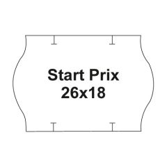 Etikety cen. PRIX 26x18 oblé - 1000 etiket/kotouček, bílé