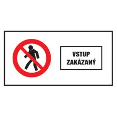 Etikety Info - Vstup zakázán 262x131 mm