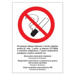Etikety Info - Zákaz kouření (Zz 377/2004) 185x131 mm