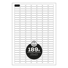Etikety PRINT A4 / 100 ks, 25x10 - 189 etiket, bílé