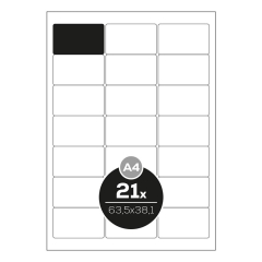 Altryal  Etikety Top Stick A4/100 ks, 63,5x38,1 mm - 21 etiket, bílé