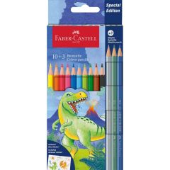 Faber-Castell Dino Colour Classic pastelky 10+3 metalické - Dino