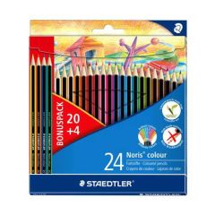 Farebné ceruzky, šesťhranné, STAEDTLER Noris Colour, 20+4 rôznych farieb