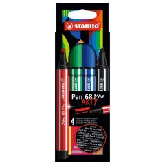 Fix vláknový STABILO Pen 68 MAX ARTY - sada 4 ks