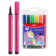 Fixy vodové, trojhranné M&G Unicorn - sada 12 ks