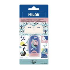 Milan  Guma + struhadlo MILAN CAPSULE Peacock blistr s 2 náhradními gumami