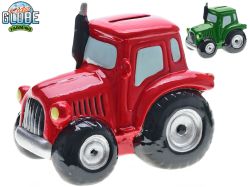 Kids Globe Farming pokladnička porcelánová traktor 15,5x11x13,8 cm - 2 barvy
