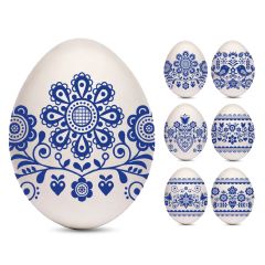 Košilky na velikonoční vajíčka 12 ks - folklorní modrá