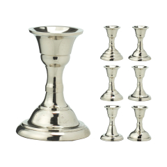 Kovový svícen 8 cm, stříbrný, mix/1ks