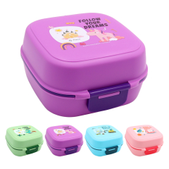 Krabička na oběd pro děti + lžička (mix 4 designů)