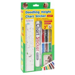 Kreativní sada se samolepkami a voskovkami na vymalování Doodling Height Chart Sticker