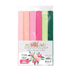 JUNIOR  Krepový papír JUNIOR 100x25 cm BLOOM Florist (sada 6 ks)
