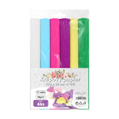 JUNIOR  Krepový papír JUNIOR 100x25 cm SOFT Florist (sada 6 ks)