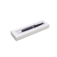 Kuličkové kovové pero GINALI GREY BLACK v dárek. krabičce - stříbrná