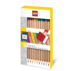 LEGO Stationery  LEGO Pastelky, mix barev - 12 ks s LEGO klipem