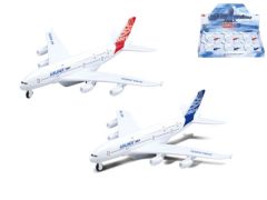 Letadlo dopravní 14cm kov zpětný chod 2barvy 6ks v DBX