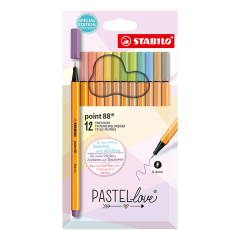 Liner STABILO point 88 Pastel Love, hrot 0,4mm - sada 12 ks