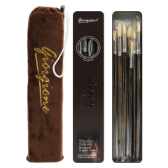 JUNIOR  Luxusní sada plochých a kulatých štětců (11 ks) v plechovce. krabička