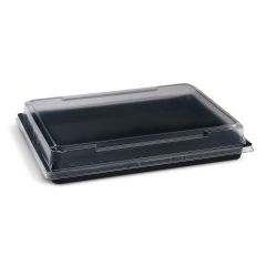 Miska na Sushi (rPET) čierna 255 x 185 x 20 mm + viečko [200 sád]