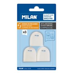 Milan  Náhradní gumy MILAN pro ořezávátka CAPSULE, sada 3 ks