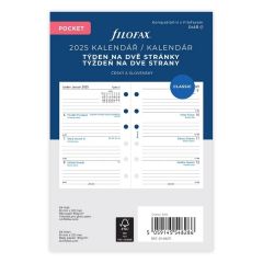 Kalendář Filofax kapesní, týden /2 strany ČJ+SJ 2025, linkovaný