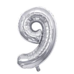 Narozeninový balónek, stříbrný 40 číslo 9