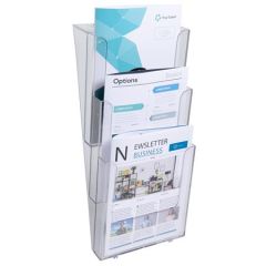 Nástěnný držák na katalogy A4, 3 složky, EXACOMPTA Office, průhledný