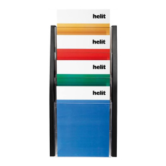 HELIT  Nástěnný držák na prospekty, A4, černý