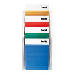 HELIT  Nástěnný držák na prospekty, A4, stříbrný